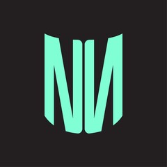 NN Logo monogram with ribbon style design template