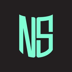 NS Logo monogram with ribbon style design template