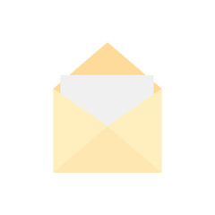 This is envelope and paper, heart. Letter on white background.