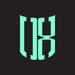 OX Logo monogram with ribbon style design template