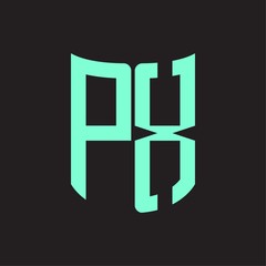 PX Logo monogram with ribbon style design template