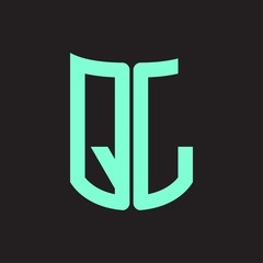 QL Logo monogram with ribbon style design template