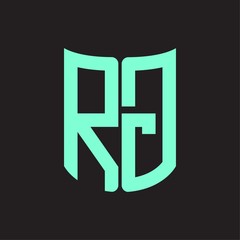 RG Logo monogram with ribbon style design template