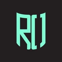 RO Logo monogram with ribbon style design template