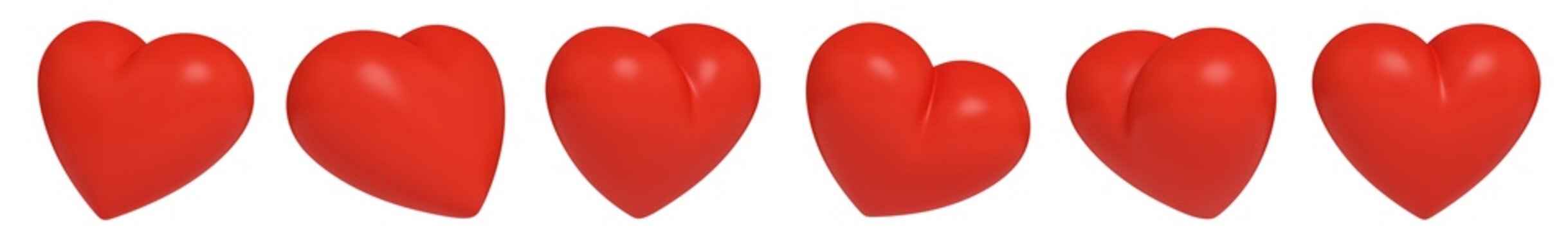 Red Heart White Background 3d Rendering