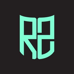 RZ Logo monogram with ribbon style design template