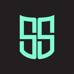 SS Logo monogram with ribbon style design template