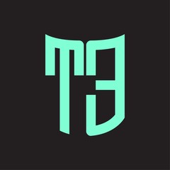 TE Logo monogram with ribbon style design template