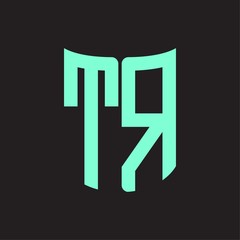 TR Logo monogram with ribbon style design template