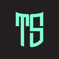 TS Logo monogram with ribbon style design template