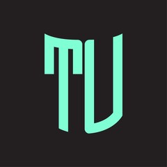 TU Logo monogram with ribbon style design template
