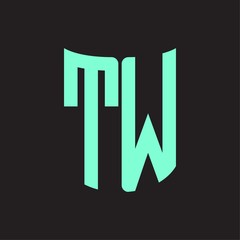 TW Logo monogram with ribbon style design template