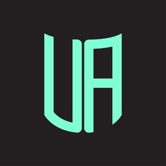 UA Logo monogram with ribbon style design template