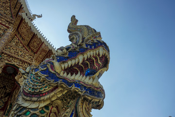 Fototapeta premium Serpent-like creature 'Naga' guarding the temple