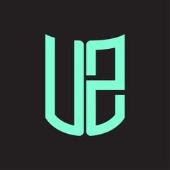 UZ Logo monogram with ribbon style design template
