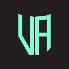 VA Logo monogram with ribbon style design template