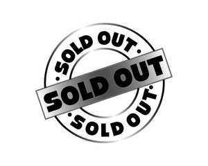 Square grunge black sold out stamp. Sold out stamp isolated on white background