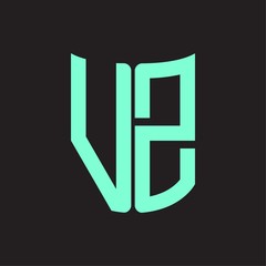 VZ Logo monogram with ribbon style design template