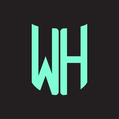 WH Logo monogram with ribbon style design template