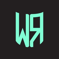 WR Logo monogram with ribbon style design template