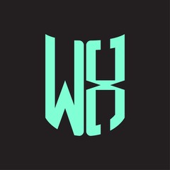 WX Logo monogram with ribbon style design template