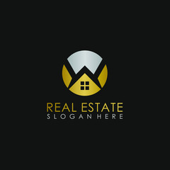 Real estate letter W logo graphic concept