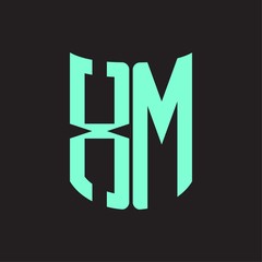XM Logo monogram with ribbon style design template