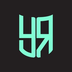 YR Logo monogram with ribbon style design template