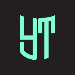 YT Logo monogram with ribbon style design template
