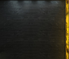 Wall interior mockup artwork background, 3D illustration