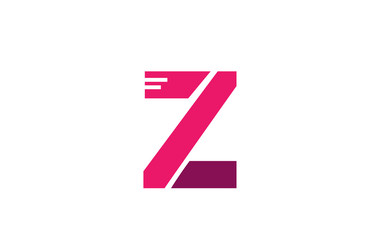 pink white alphabet letter Z logo design icon for business company