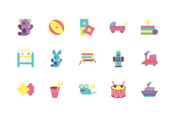 Isolated toys icon set vector design