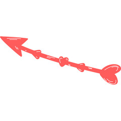 arrow with heart decor single element hand drawn doodle style. illustration. isolated on white background. Valentine's day design for invitations, wedding or greeting cards