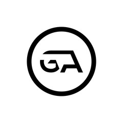 Initial GA Letter Linked Logo. GA letter Type Logo Design vector Template. Abstract Letter GA logo Design