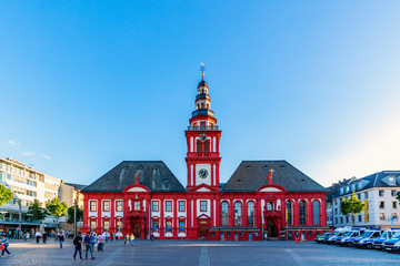 Marktplatz und Altes Rathaus, Mannheim, Deutschland 