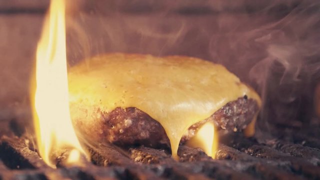 Burger Patty Burning Cheese