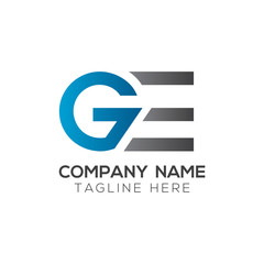 Initial GE Letter Linked Logo. GE letter Type Logo Design vector Template. Abstract Letter GE logo Design