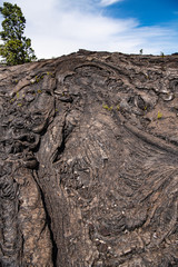 interesting textures in the surface of a cold volcanic lava flow on the Big Island, Hawaii