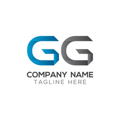 Initial GG Letter Linked Logo. GG letter Type Logo Design vector Template. Abstract Letter GG logo Design