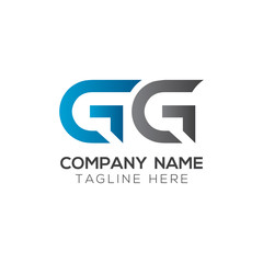 Initial GG Letter Linked Logo. GG letter Type Logo Design vector Template. Abstract Letter GG logo Design