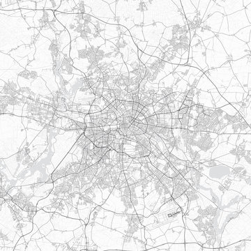 Berlin city map. Detailed map of Berlin (Germany). Transport system of the city. Includes properly grouped map features (water objects, railroads, roads etc).