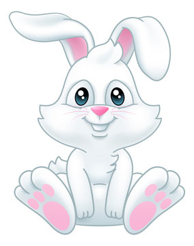 Very cute Easter bunny rabbit cartoon character