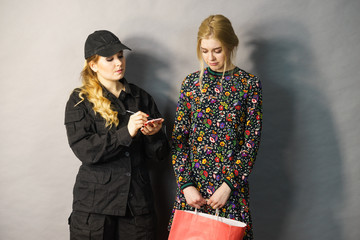 Security guard and shoplifter.