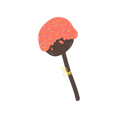 candy with heart decor single element hand drawn doodle style. illustration.Valentine's day design for invitations, wedding or greeting cards.