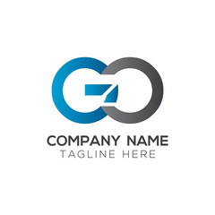 Initial GO Letter Linked Logo. GO letter Type Logo Design vector Template. Abstract Letter GO logo Design