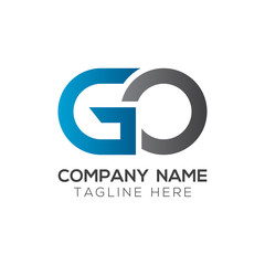 Initial GO Letter Linked Logo. GO letter Type Logo Design vector Template. Abstract Letter GO logo Design