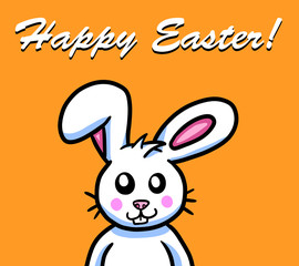 Happy Stylized Easter Bunny Card