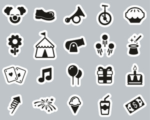 Clown Or Clown Show Black & White Sticker Set Big
