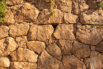 embedded stone wall used in Mediterranean construction