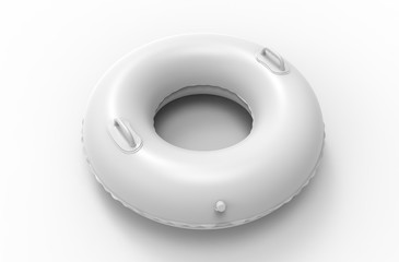 Adult Kids Swimming Ring Inflatable Pool Float Circular Tube For Branding. 3d render illustration.
